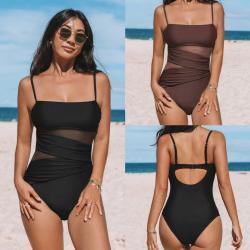 Womens Sexy Hollow-Out One-Piece Swimsuit With Open Back Bikini