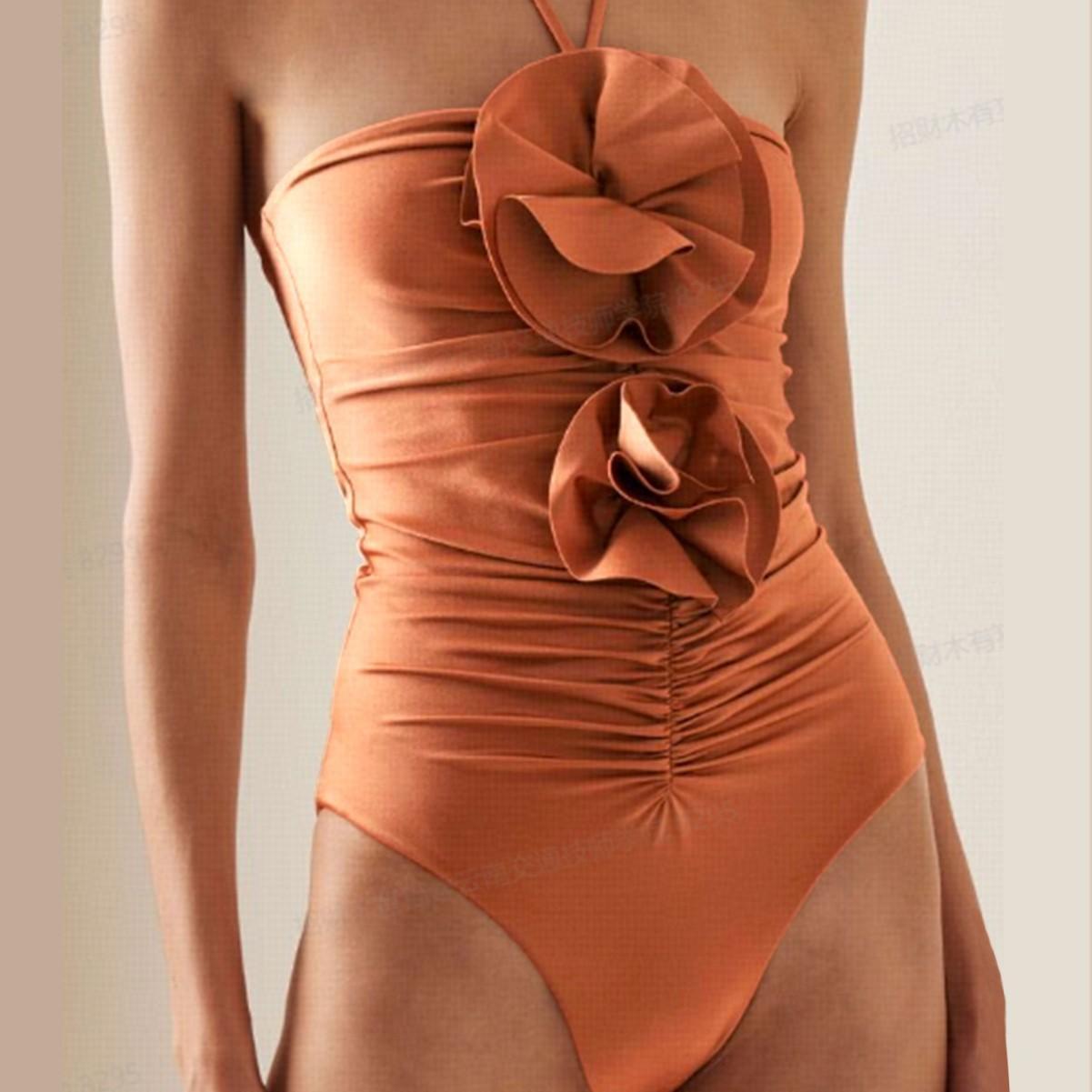 Sexy Lace-Up One-Piece Bikini 3D Womens Swimsuit
