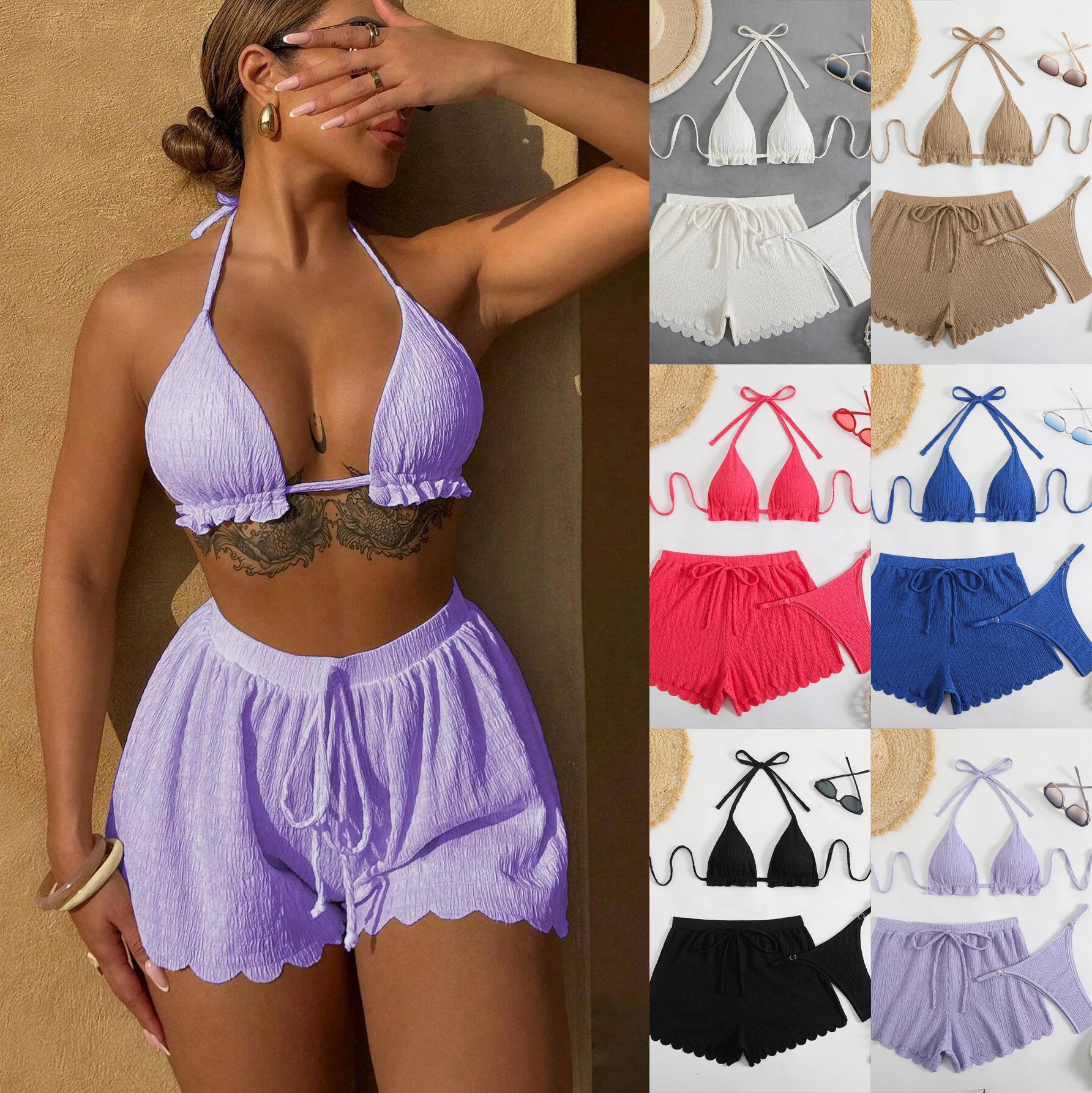 Sexy Bikini Three-Piece Set Womens Swimsuit With Special Fabric