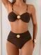 Sexy Solid-Color Strapless Tube Top Swimsuit For Women