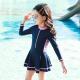 Girls Color-blocking Sports And Leisure One-piece Skirt Swimsuit