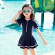Girls Color-blocking Sports And Leisure One-piece Skirt Swimsuit