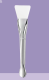Double-headed cosmetic brush-fan type-silver-ABS+ plating-1 piece - Option1