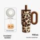 Leopard-print Insulated Mug Large-capacity Straw Water Bottle