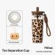 Leopard-print Insulated Mug Large-capacity Straw Water Bottle