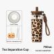 Leopard-print Insulated Mug Large-capacity Straw Water Bottle