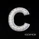 Pearl Rhinestone Cloth Sticker-Letter A-White-2 Pack - Option1