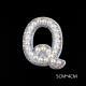 Pearl Rhinestone Cloth Sticker-Letter A-White-2 Pack - Option1