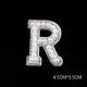 Pearl Rhinestone Cloth Sticker-Letter A-White-2 Pack - Option1