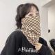 Ear-hanging mask-checkerboard-digital velvet-1 piece - Option1