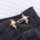 Pearl cross star waist buckle-copper-alloy-1 pair - Option1