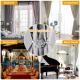 2 Packs Magnetic Curtain Tiebacks Extendable Floral Drape Holder Decorative Window Hangings Clip For Living Room Restaurant Apartment