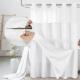 Solid-color Waffle-patterned Double-layer Large-loop-lined Shower Curtain