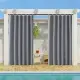 Gray Smooth 50 In. W X 108 In. L Other Blackout Outdoor Light Filtering Curtain (Single Panel), Silencer Clip