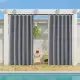 Gray Smooth 50 In. W X 108 In. L Other Blackout Outdoor Light Filtering Curtain (Single Panel), Silencer Clip
