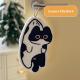 Water-Absorbent, Thickened Coral Fleece Cartoon Black Cat Hand Towel