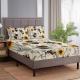3PCS Botanical Floral Printed Bed Fitted Sheet Set, Yellow Bedding Set, Cute Bee,1 Fitted Sheet, 2 Pillow Cases