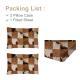3PCS Bed Fitted Sheet Set, Simulated Stitched Leather Printed Fitted Sheet, Brown,1 Fitted Sheet, 2 Pillow Cases