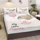3PCS Girly Bed Fitted Sheet Set, My Little Princess, 1 Fitted Sheet, 2 Pillow Cases