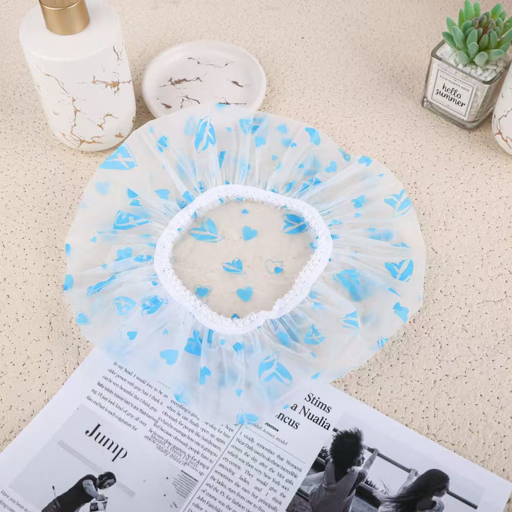 Shower cap-lace style-love style-blue-1 piece - Option1