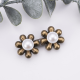 Flat bottom seven-petal flower waist buckle-Pearl bronze-alloy-1 pair - Option1