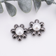 Flat bottom seven-petal flower waist buckle-Pearl bronze-alloy-1 pair - Option1