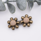 Flat bottom seven-petal flower waist buckle-Pearl bronze-alloy-1 pair - Option1