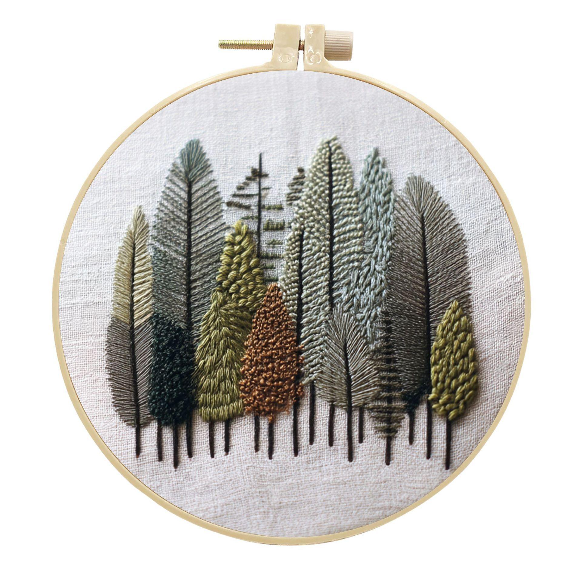 Landscape Handmade Cloth Art Material Kit Sets Creative Handmade Needle And Thread English