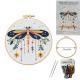 Embroidery Diy Material Package Silver Moon Butterfly Dragonfly Fallen Leaf Pattern