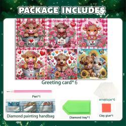 DIY Diamond Painting Kit Birthday Card Kit, Unique Animal Pattern Design, Water Diamond Painting Art Mosaic Postcards, Festival Cards Perfect For Families, Friends, And Lovers, Handmade Gifts