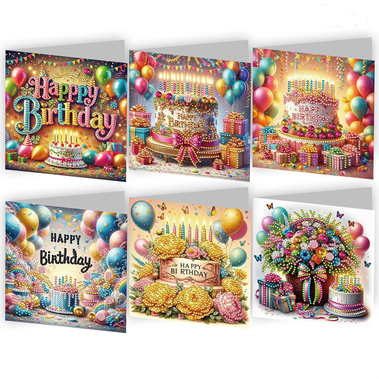 DIY Diamond Painting Kit Birthday Card Kit, Unique Flower Pattern Design, Rhinestone Diamond Painting Art Mosaic Postcards, Holiday Greeting Cards Perfect For Families, Friends, And Lovers, Handmade C
