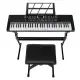 Do Not Sell On Amazon GEP-110 61 Key Keyboard With Piano Stand, Piano Bench, Built In Speakers, Headphone, Microphone, Music Rest, LED Screen, 3 Teaching Modes For Beginners