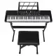 Do Not Sell On Amazon GEP-110 61 Key Keyboard With Piano Stand, Piano Bench, Built In Speakers, Headphone, Microphone, Music Rest, LED Screen, 3 Teaching Modes For Beginners