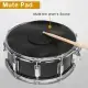14 X 5.5in Snare Drum Set With Drumstick Holder, Snare Drum Bag, Strap, Mute Pad & Drum Stick For Beginner Student Black