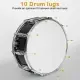 14 X 5.5in Snare Drum Set With Drumstick Holder, Snare Drum Bag, Strap, Mute Pad & Drum Stick For Beginner Student Black