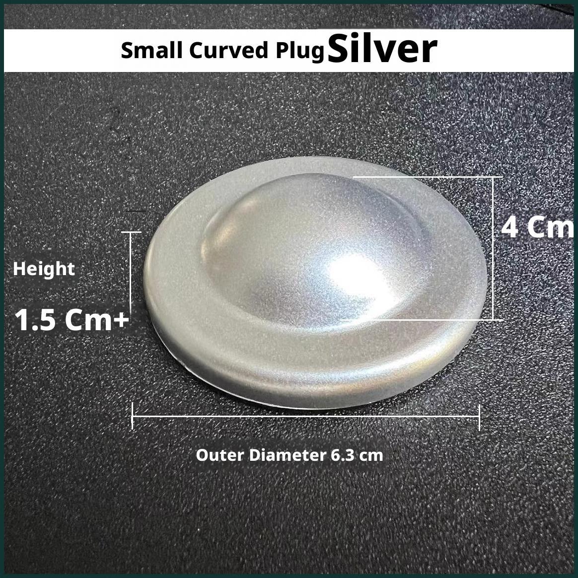 Plastic pipe plug-small cambered cover-silver-1 pack - Option1
