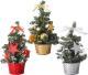 Small Christmas Tree With Decorations Set - Artificial Tabletop Christmas Tree For Desk Display, Festive Christmas Tree Ornament  Pack Of 3 Mini Small Christmas Trees For Table