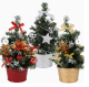 Small Christmas Tree With Decorations Set - Artificial Tabletop Christmas Tree For Desk Display, Festive Christmas Tree Ornament  Pack Of 3 Mini Small Christmas Trees For Table