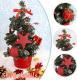 Small Christmas Tree With Decorations Set - Artificial Tabletop Christmas Tree For Desk Display, Festive Christmas Tree Ornament  Pack Of 3 Mini Small Christmas Trees For Table