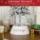  Christmas Tree Collar, Steel Tree Ring Skirt, Home Xmas Decoration for Christmas Tree, 26" x 26" x 11", Cream White