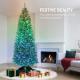  7ft Artificial Christmas Tree with Colorful DIY Synchronized Lights, Remote, Hinged Slim Fir with Daily Timer