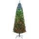  7ft Artificial Christmas Tree with Colorful DIY Synchronized Lights, Remote, Hinged Slim Fir with Daily Timer