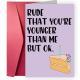 Birthday Greeting Card Funny Greeting Card Funny Text Cartoon Greeting Card