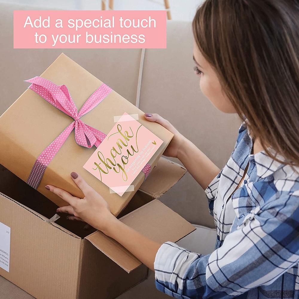50 SheetsPack 5 9cm Thank You For Supporting My Small Business Thank-you Card