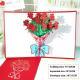 Rose Bouquet Paper Carving Birthday Blessing Small Card Greeting Card