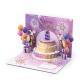 Light Music Blowing 3d 3d Cake Greeting Card
