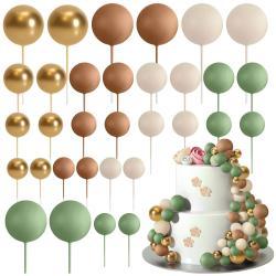 32 Pcsset Colorful Foam Ball Birthday Cake Decoration Multi-style Plug-in