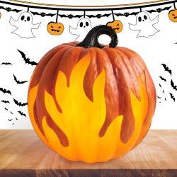Halloween Pumpkin Lantern Battery Operated Jack O Lantern Flame Lighted Pumpkin Party Favor For Halloween Home Decoration
