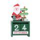 Xmas Desk Calendar Desktop Decoration Tabletop Number Date Wooden Blocks Ornament Santa