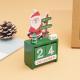 Xmas Desk Calendar Desktop Decoration Tabletop Number Date Wooden Blocks Ornament Santa